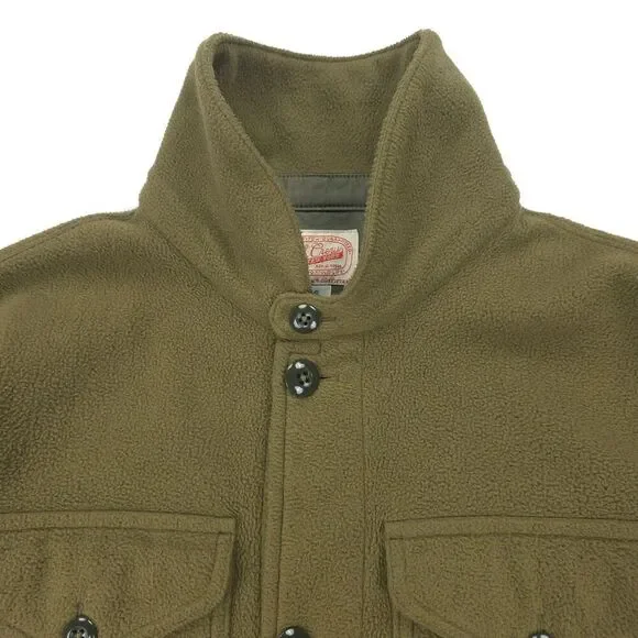 J CREW Sportsman Fleece Shirt Jacket Overshirt Military Olive Minimal Gorpcore - Picture 2 of 9